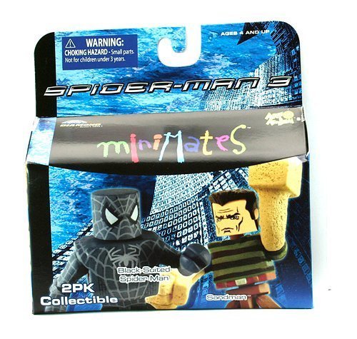  Spider-Man 3 Minimates 2Pk Collectible Figures - Black-Suited Spider-Man Vs. Sandman