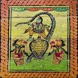 Indian Regional Folk Art An Ethnic Hand Etched Painting on Palm Leaf with Highly Intricate and Colorful Depictions Of Indian Mythological Figures in a Traditional Folding Scroll & Hidden Kamasutra Imagery - 13 * 14 Inches A Beautiful Birthday or House Warming Gift For Him Or Her