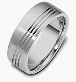 14 Karat White Gold Designer Wedding Band Ring
