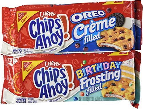 NEW Chips Ahoy Oreo Creme and Birthday Frosting Filled Cookies. 9.6oz Each