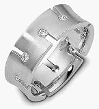 Designer 10 Diamond Comfort Fit 14 Karat White Gold Right Hand Ring