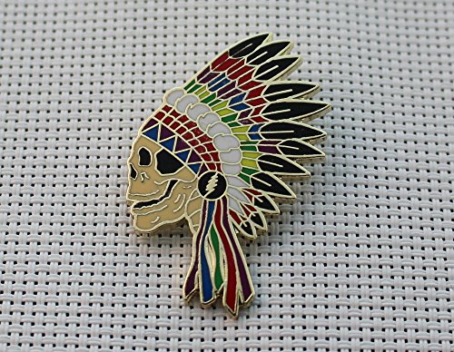 Grateful Dead Pins Native American Indian Headdress Skull Pin B