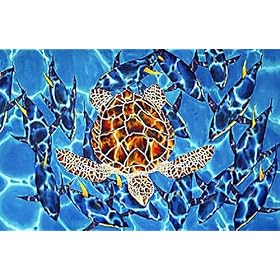 Fine Art Giclee Canvas Print - Hawksbill Turtle (Multi) (26H x 17W x 2D)