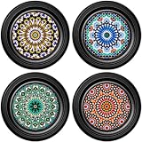 Joster Coasterica 2-in-1 Mosaic Silicone Stemware Coaster and Glass Marker, Set of 4