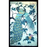 Batik Wall Hanging - Peacocks In Tree (Hand made Batik Art) - Vertical Largeby Nethara