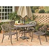 Home Styles Biscayne PC 48" Round Outdoor Dining Set in Rust Brown