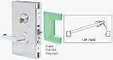 CRL 6x10 LH Brushed Stainless Finish Center Lock with Deadlatch in Entrance Lock Function