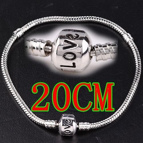 Love Clasp Snake Chain Fit Bracelet 20cm AA463-2