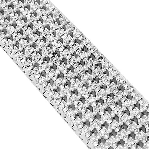 10K White Gold Womens Diamond Bracelet 15.00