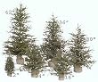 Pack of 3 Carmel Pine Christmas Trees with Pinecones and Burlap Sack Base 30"