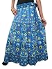 Wrap Skirt- Trendy Cotton Blue Printed Wrap Around Skirt Dress NEW YEAR GIFT IDEA