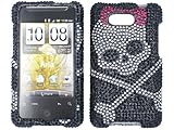 Black Skull Bling Rhinestone Faceplate Diamond Crystal Hard Skin Case Cover ....