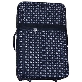 3 Piece Luggage Set - Black with White Paw Prints