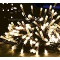 10M 100 LED FAIRY STRING TWINKLE LIGHTS WITH 8 FUNCTIONS IN WARM WHITE ** FULLY WATERPROOF SEALED ON DARK HEAVY DUTY CABLE - CREATE A BEAUTIFUL EFFECT IDEAL FOR CHRISTMAS TREE LIGHTS, FESTIVE LIGHTS, WEDDINGS, ETC **