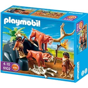 PLAYMOBIL 5102 - Säbelzahntiger mit Knochenjägern