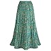 Women's Peasant Skirt - Traveler's Reversible Long Cotton Green Skirt