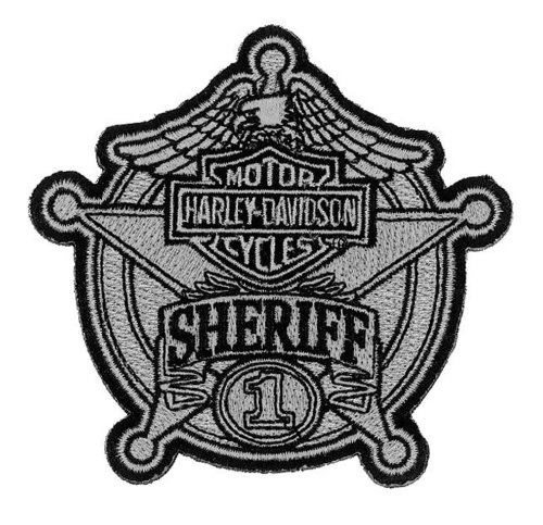 Harley-Davidson Sheriff Silver Patch, Small 3-15/16'' W x 3-3/4'' H EM1264752