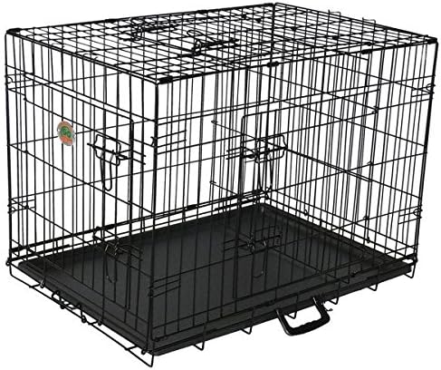 Go Pet Clubs Black Heavy-Duty Metal 3-Door 30-inch Pet Dog Cage