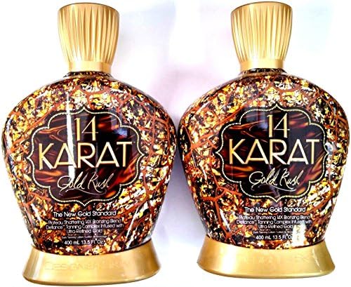 New LOT of 2 NEW 14 Karat Gold Rush 14x Bronzer Tanning Lotion By Designer Skin