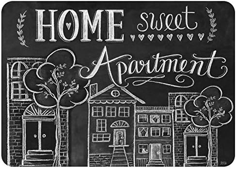 Premium Comfort Home Sweet Apartment Mat by Lily & Val, 22" x 31", Black/White
