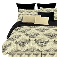 Street Revival Winged Skull Twin Comforter Set, Multi