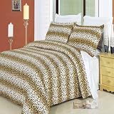 Luxury 3pc Cheetah Full/Queen Duvet cover set 100% Egyptian Cotton 300 thread count fiber reactive prints duvet set By sheetsnthings