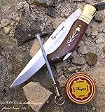 5200 Classic original Laguiole Bougna France. Rosewood handled large folding hunting knife with brass filigree .Blade 16.5cm inlaid handle delivery aus UK 2-5 Werktage .. Bitte entschuldigen Sie die Übersetzungen