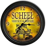 Scheel 's Garage Black Cascading Wall Clock