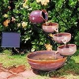 Solar Cascading Fountain - Purple-Brown