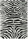 IMAGE OF Nourison Shaggy Zebra Black/White 7.6-Feet by 9.6-Feet Polyacrylic-Blend Shag Rug