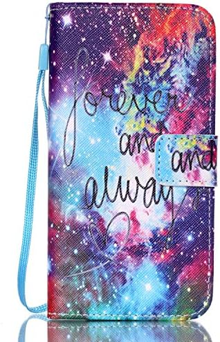 Galaxy S6 Edge Case, Galaxy S6 Edge Wallet Case, [Wrist Strap Series] Art Painting PU Leather Wallet Case with STAND Flip Cover for Samsung Galaxy S6 Edge (Forever and Always)