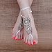 Runa Sea Bohemian Style Seed Bead Barefoot Sandals (White)
