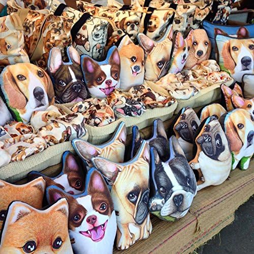 Idog and Icat French Bulldog Tiger Dog Square Pillow Case Decorative Cushion with Create Wood Painting Screen on Fabric Polyester Cover Pillowcase for Sofa Colorful