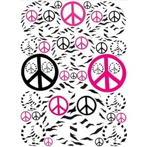 Hot Pink Black and Zebra Print Peace Sign Wall Stickers Decals Hot Pink Black and Zebra Print Peace Sign Wall Stickers Decals