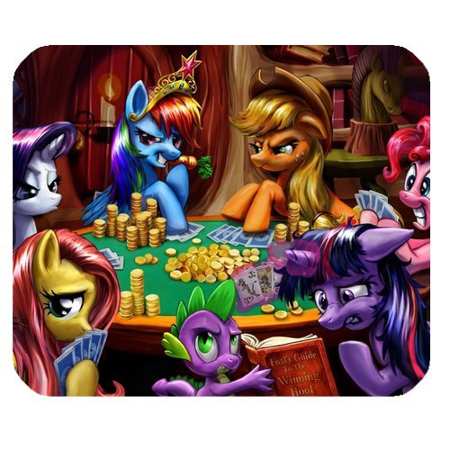 Generic Personalized Funny Cute My Little Pony Rainbow Horse Playing Cards Style for Rectangle Mouse Pad
