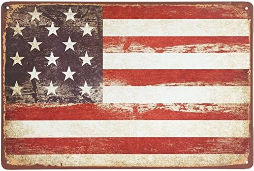 Wonderfull Wall Tin 2PCS American Flag Retro Vintage Tin Sign AND British flag Retro Vintage Tin Sign 12*8 inch
