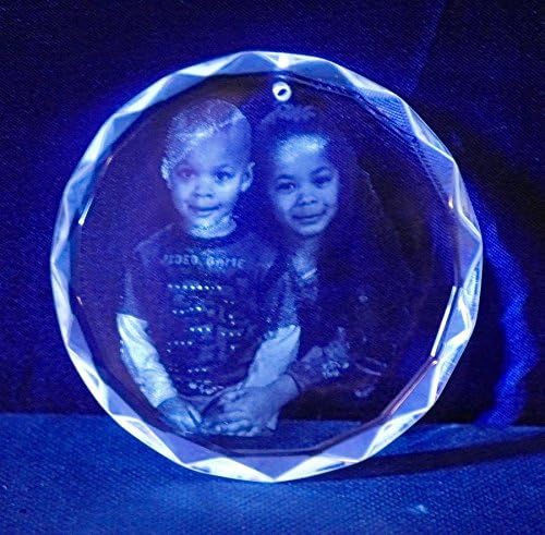 DC Crystal Photo-Engraved Round Crystal Ornament