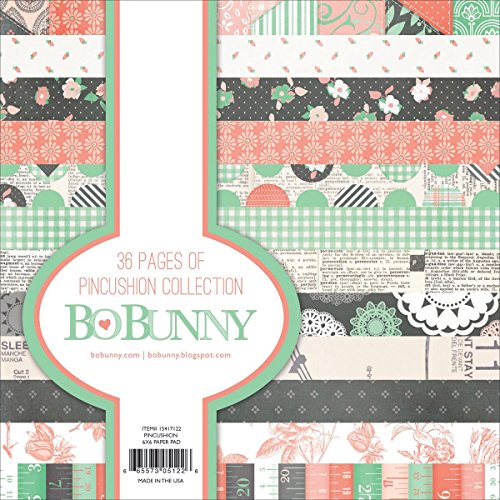 Bo Bunny 36-Sheet Pincushion Paper Pad, 6 by 6-Inch