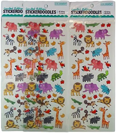 Bulk Buy: Limited Edition Snickerdoodles Bling Stickers, Pack of (3), (Foil Animals)