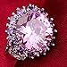 Yazilind Women's Ring with Round Cut Big Stone Pink Purple Cubic Zirconia CZ US Size 6