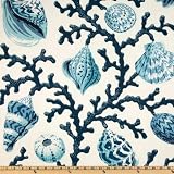 54'' Wide P Kaufmann Sea Shell Branch Pacific Fabric By The Yard