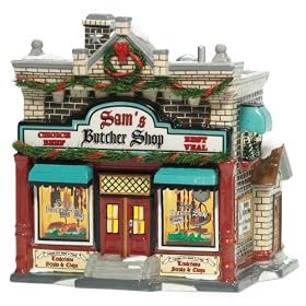 Department 56 Snow Village Sam's Butcher Shop