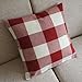 Red White Checkers Plaids Throw Pillow Case Sham Decor Cushion Covers Square 18x18 Inch Linen