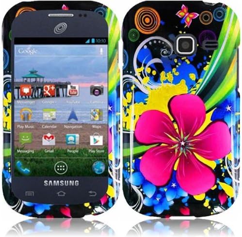Samsung Galaxy Centura S738C ( Straight Talk , Net10 , Tracfone ) Phone Case Accessory Terrific Flower Hard Snap On Cover with Free Gift Aplus Pouch