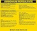 Brady 93490 Vinyl Hazardous Material Label , Black On Yellow,  3 3/4" Height x 4 1/2" Width,  Legend "Ammonium Labels persulfate" (25 Labels per Package)