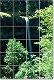 Waterfalls Photo Floor Tile Mural 3. 12.75x17 inches using (12) 4.25x4.25 ceramic tiles.