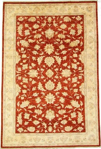 Traditional Hand Knotted 6' 7 x 9' 9 Peshawar Ziegler Red Oriental Rug