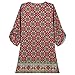 HiMONE Women's Summer Boho Retro Printed Casual Mini Beach Floral Tunic Dress Medium