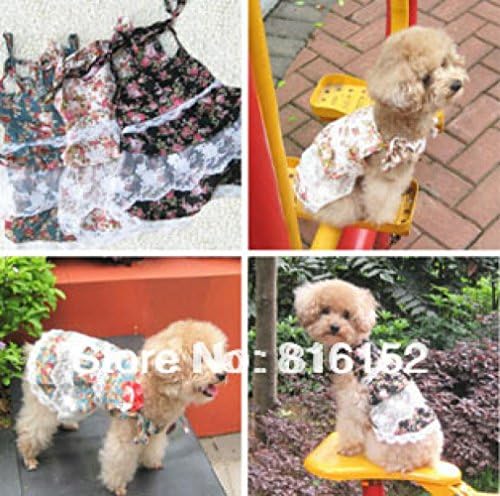 Summer Dog Clothes Princess Flower Print Dress For Teddy,Poodle and Pug