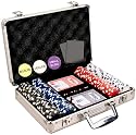 Da Vinci 200 Dice Striped 11.5 gram Poker Chip Set w/Aluminum Case, Dealer Button, 2 Decks of Cards & 5 Dice